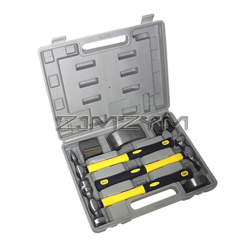 7-teiliges Dellenreparatur-Set: Kfz-Karosserie-Reparatur-Kit mit Kunststoffbox, Hochleistungs-Metallhammer-Werkzeug für Auto-Karosserieteile Image