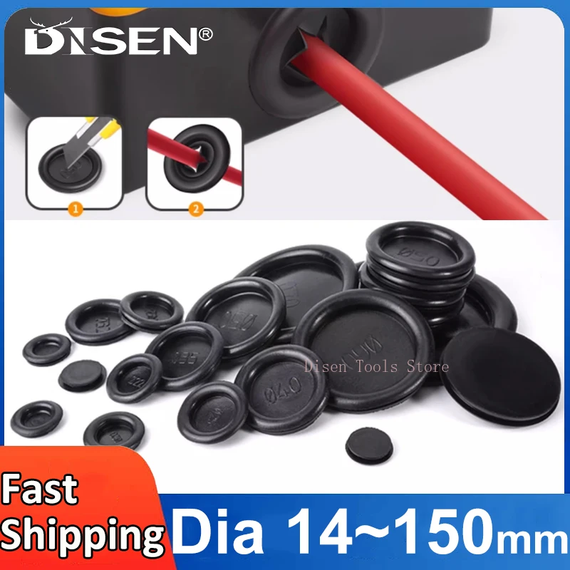 Blindgummidülle, kreisförmig, einseitig, Schutzspule, Verteilerkasten, Lochstopfen, Durchmesser 14–150 mm Image