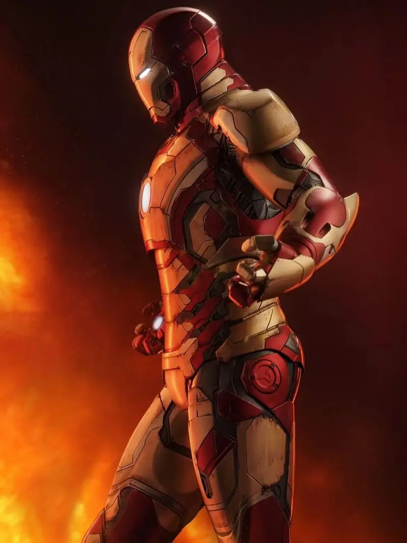 Neues Produkt auf Lager 1/4 Mk42 Marvel Iron Man Actionfigur Statue in Rot und Gold Farbschema Super cool mit Leuchteffekt