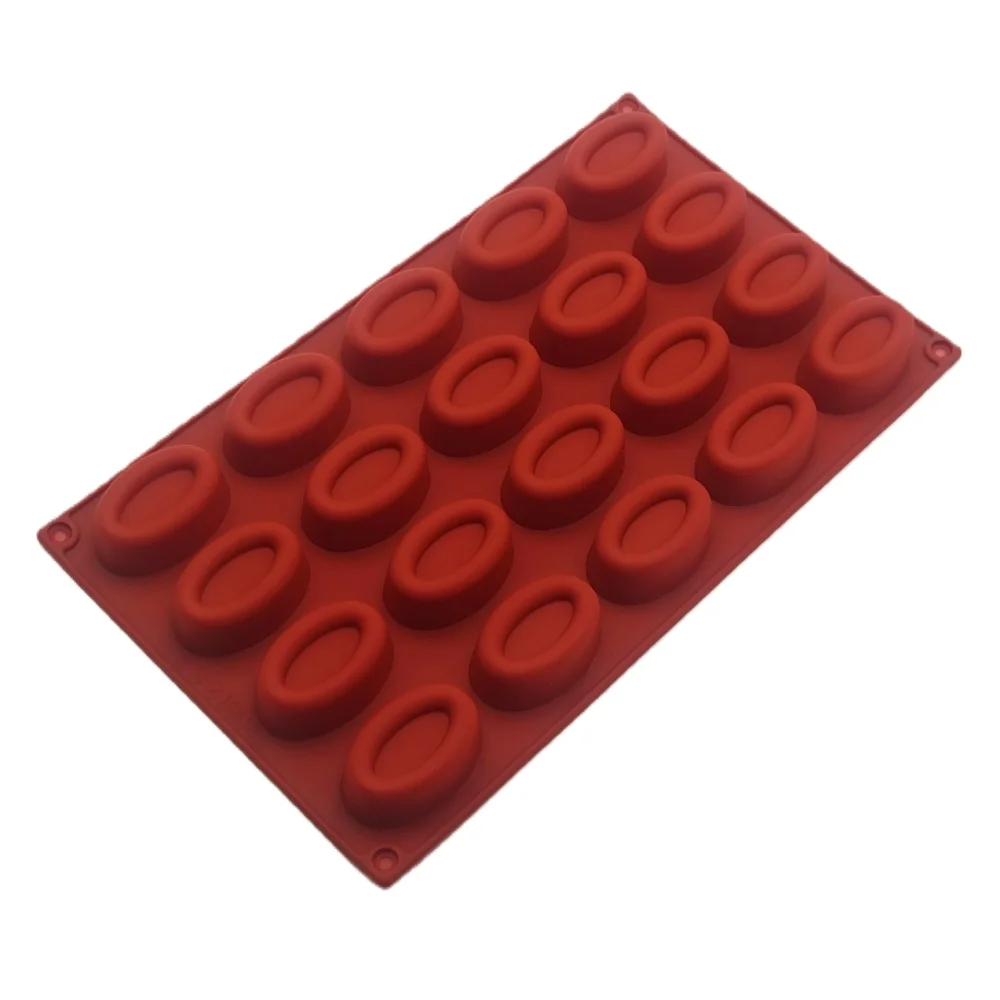 Neue Ankunft 20-Loch Ellipse Silikon Kuchen Form DIY Donut Gelee Pudding Schokolade Form Kuchen Dekoration Küche Backen Werkzeuge Image