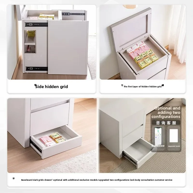 Multifunktionaler verdeckter Nachttisch mit Diebstahlsicherung, sicherer, versteckter Aufbewahrungsschrank mit großem Fassungsvermögen für Schlafzimmer Image