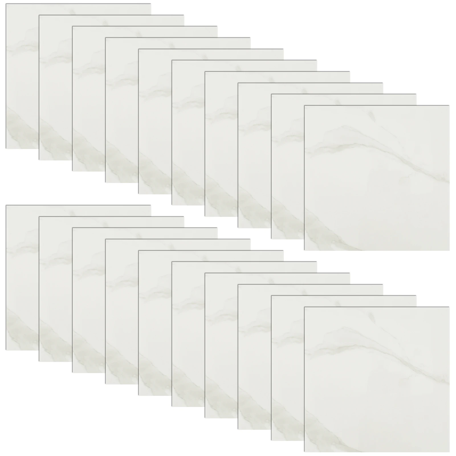 20 Stück selbstklebende Marmorfliesen-Aufkleber, wasserdicht, 30 cm x 30 cm, Fliesen-Bodenaufkleber, PVC-Fliesen-Aufkleber für Küche, Badezimmer, Wandaufkleber