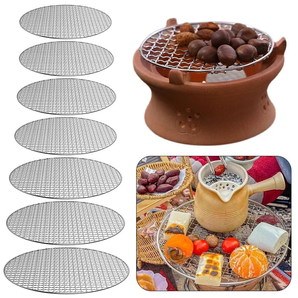 Grill Net Grill Racks Neue Eisen Grill Racks Runde Antihaft Grill Net Wiederverwendbare BBQ Braten Net Kochen Net Werkzeug Image