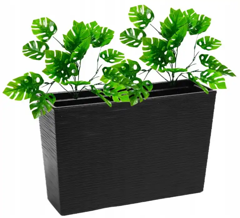 Länglicher Topf-Hochmeißel 19x56x36,5 cm Schwarzes Blumenbeet + Verbena-Einsatz Image