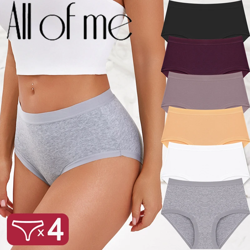 4 Teile/satz Hohe Taille Unterwäsche Baumwolle Höschen Frauen Körper Streifen Unterhose Plus Größe Mädchen Briefs Weibliche Dessous Oversize Pantys Image