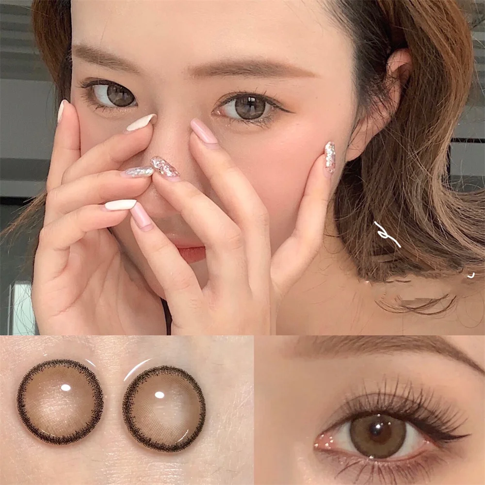 Klebreis Farbige Kontaktlinsen für Augen 1 Paar Cosplay-Rezept für Myopie 0-800 Grad Kontaktlinsen Jahresmyopie Image