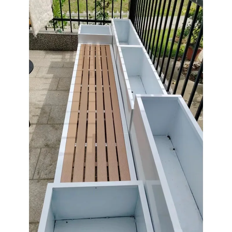 Schmiedeeiserner Blumenkasten Pflanzkasten Verkaufsabteilung Kommerzielle kommunale Bankkombination Begrünungshof quadratisch Kunststoff w Image