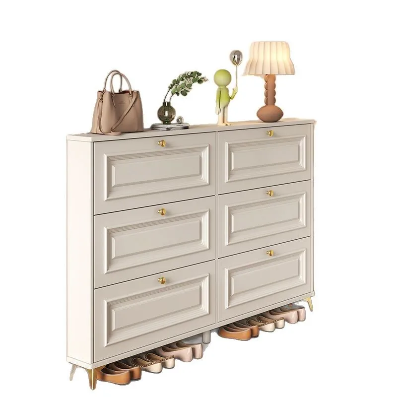 Ultradünner Schuhschrank mit Kippeimer, kleines Schuhregal mit großem Stauraum an der Haustür Image