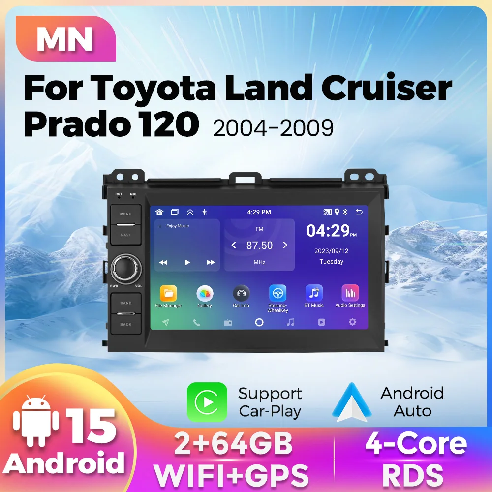 MEKEDE&NAVIFLY 8'' Auto Radio Carplay Multimidia Player Für Toyota Land Cruiser Prado 120 2004-2009 Intelligente auto audio system Image