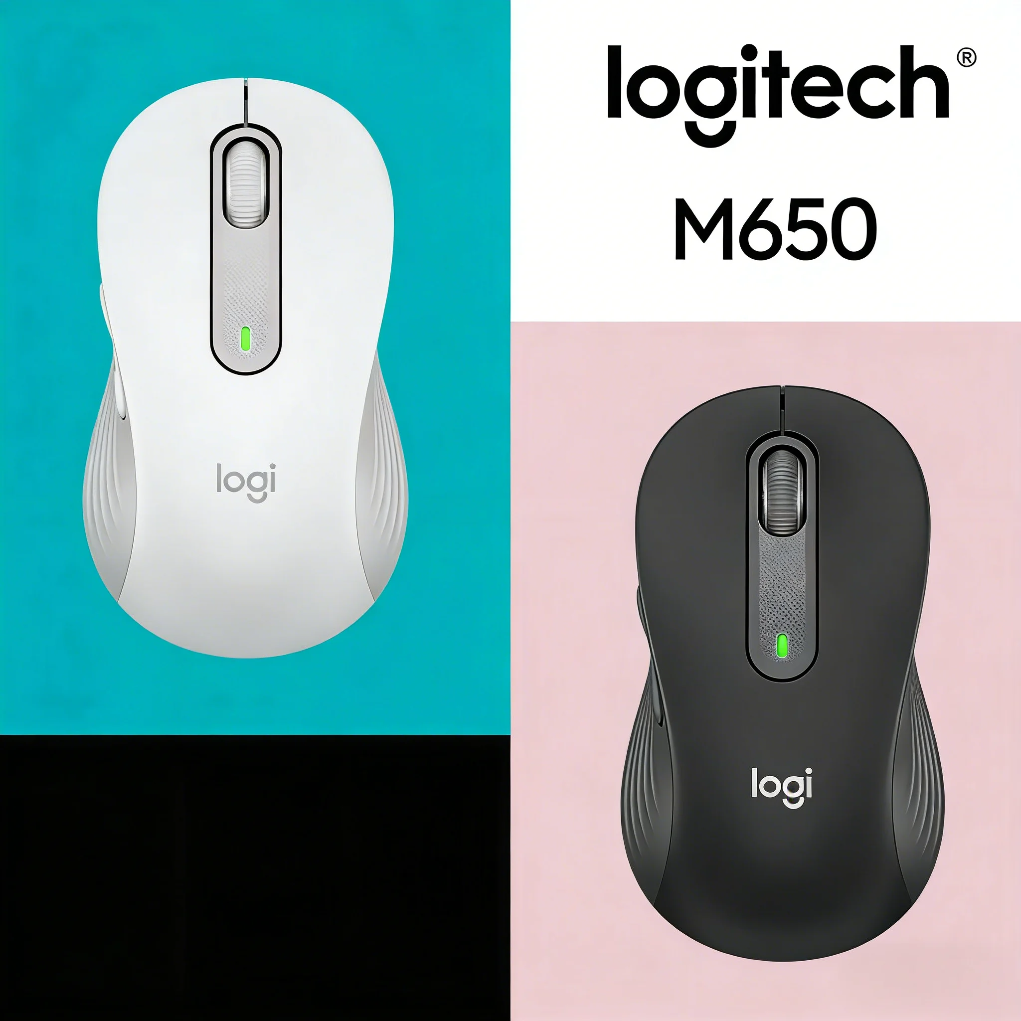 Logitech M650 /M650L Leise Büromaus Ergonomisches Kurvendesign Mittelgroße bis Kleine Hand Freundlich Image