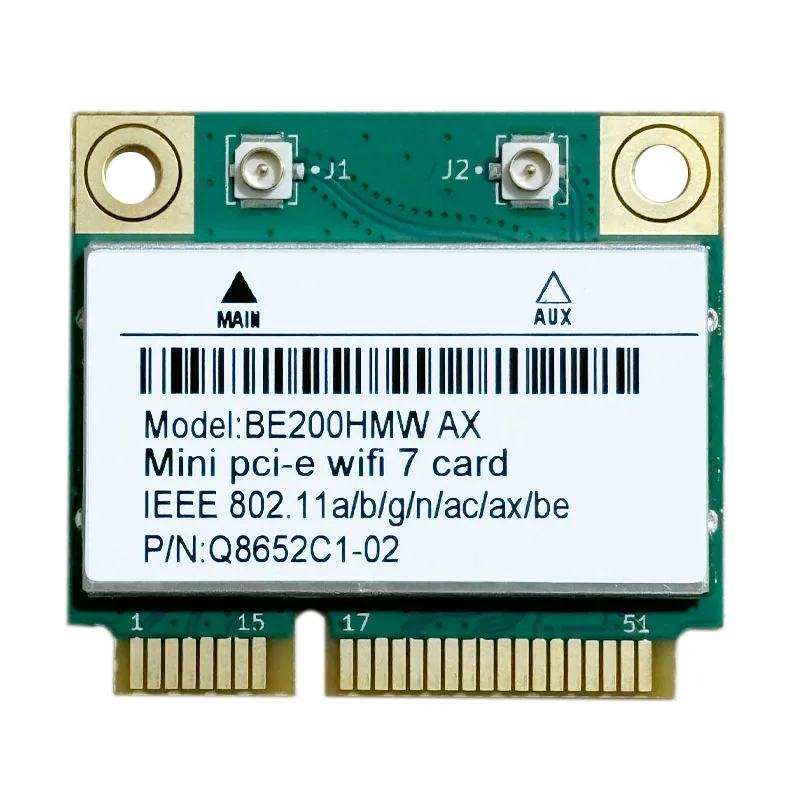 WiFi 7 Mini PCI-E WiFi Karte BE200 BE200HMW 8774 Mbit/s 2,4G/5G/6Ghz für Bluetooth 5,4 802,11BE Drahtlose Netzwerk Adapter Für Laptop Image