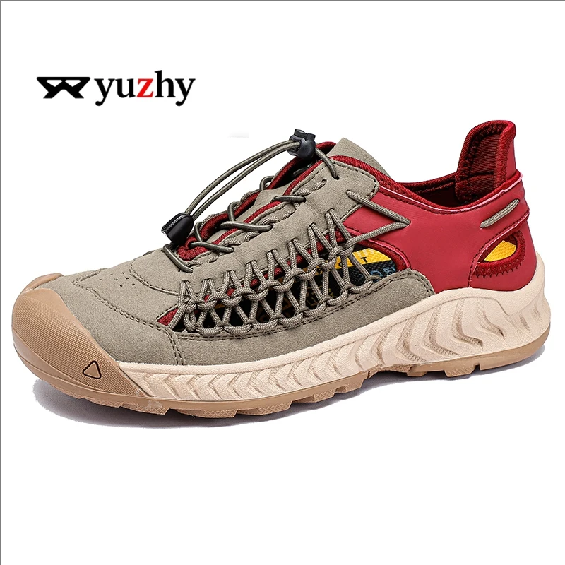 Sommer-Herrensandalen aus echtem Leder, Freizeitschuhe für Herren, Outdoor-Herrensandalen aus Leder für Herren, Strandschuhe, römische Herrenschuhe