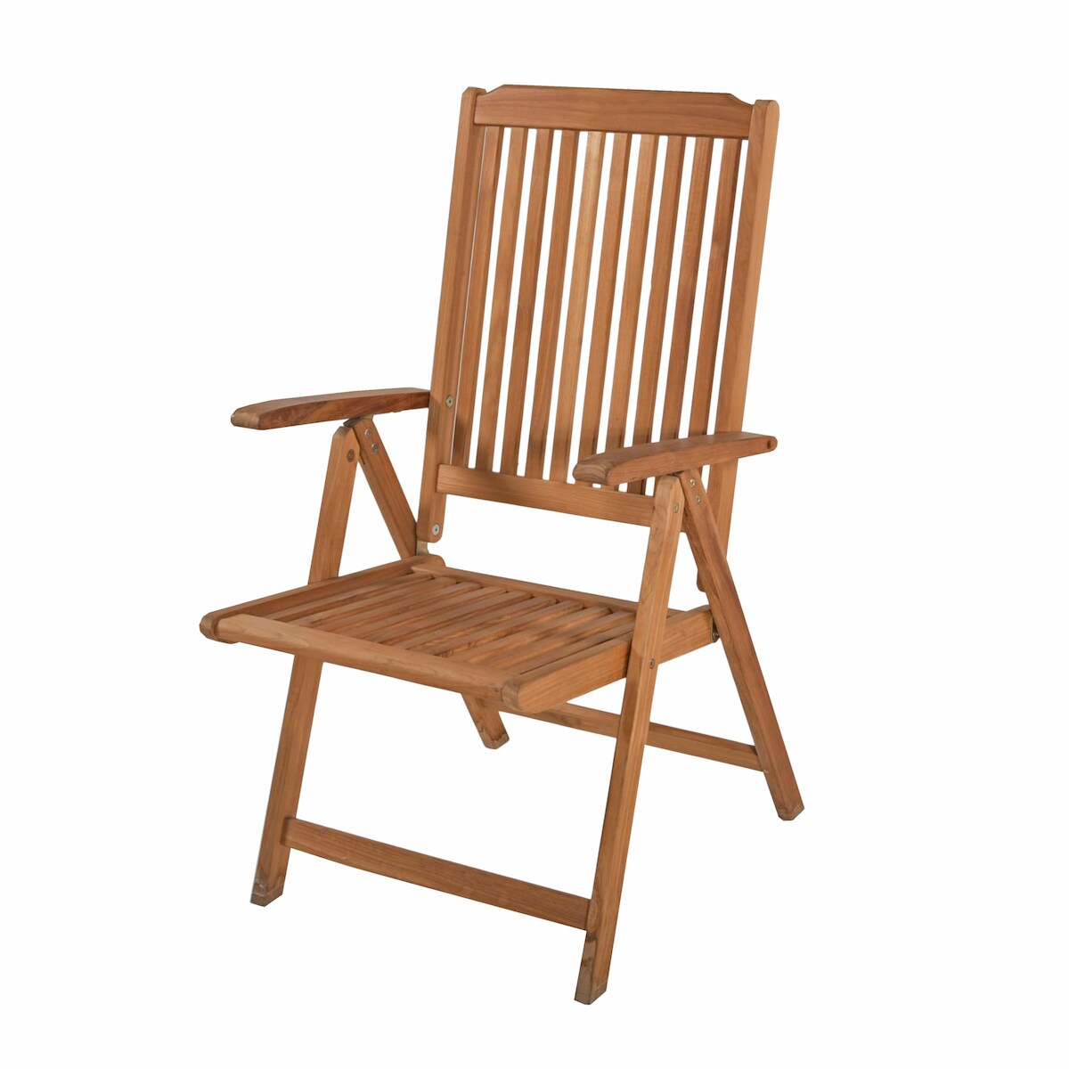 DELUKE Gartenstuhl MARA,Teak 5-fach verstellbar - Teak, Dunkelbraun | Hochlehner Wetterfest Terrassenstuhl Outdoor Essstühle Image