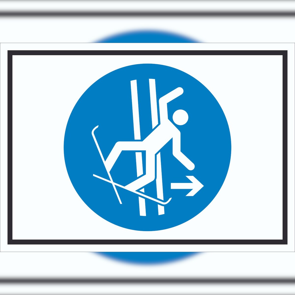 HB-Druck Bei Sturz sofort die Schleppspur verlassen Symbol Schild A2 Rückseite selbstklebend Image