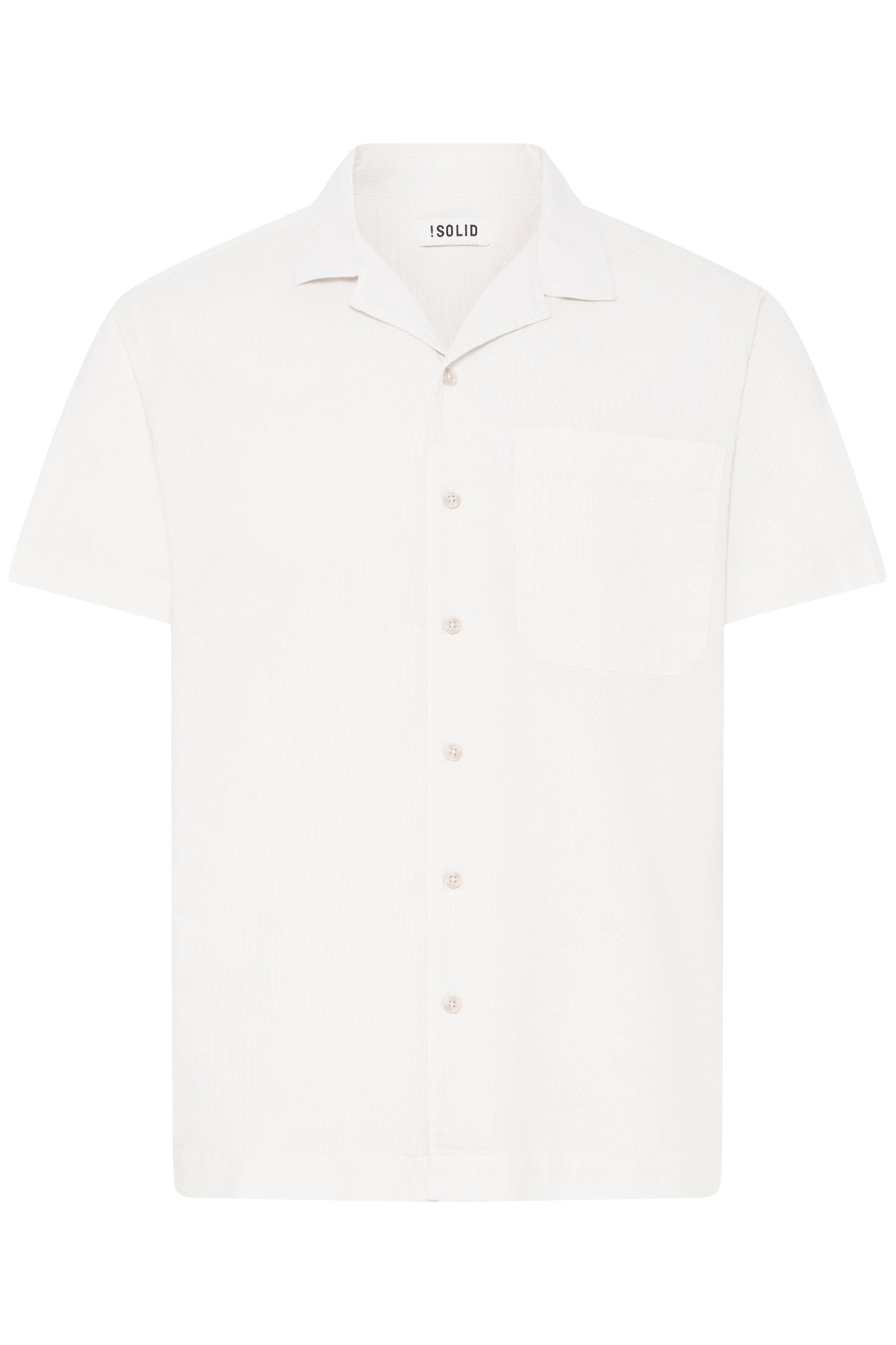 Leinenhemd SOLID "Leinenhemd SDLITT", Herren, Gr. M, N-Gr, beige (sanftes weiß), Obermaterial: 80% Baumwolle CO. 20% Leinen LI., Hemden