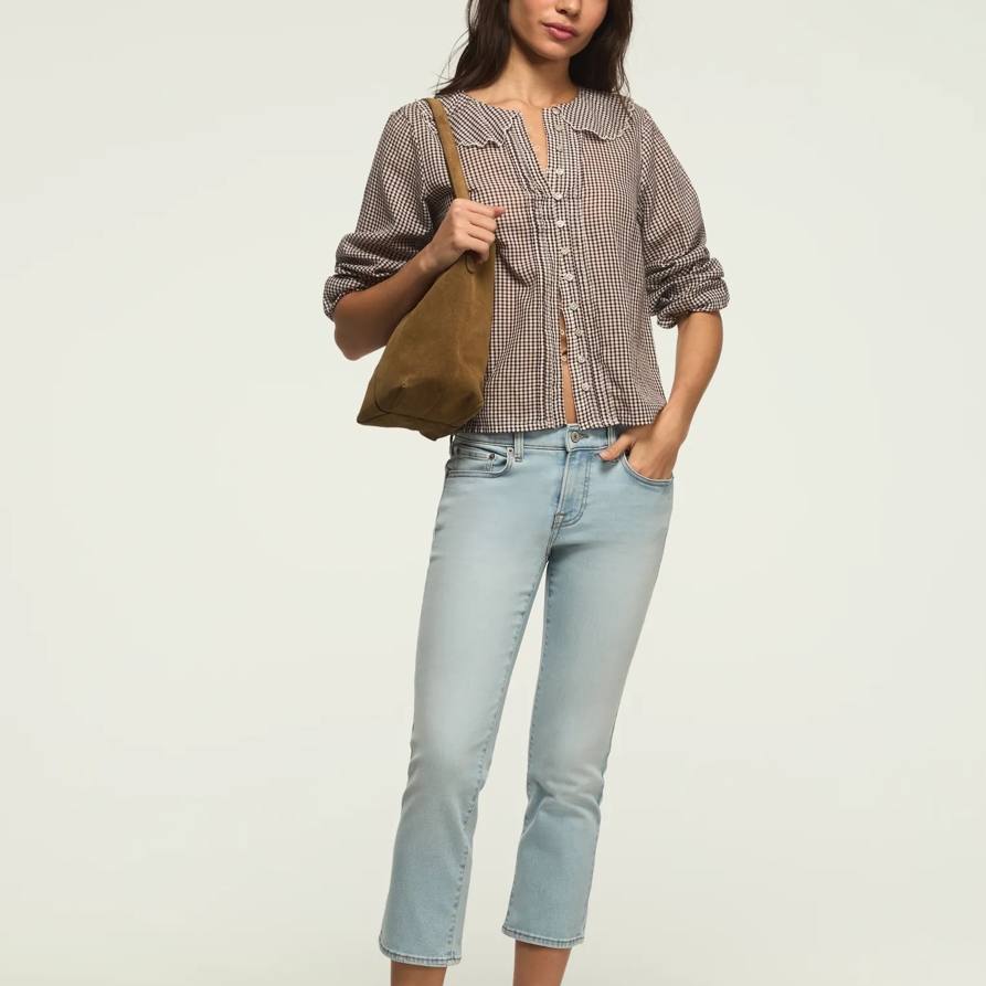 Lucky Brand Mid Rise Sweet Crop - Women's Pants Denim Cropped Jeans in Blue Beach Wash, Size 34