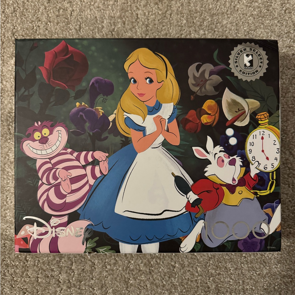 Disney Games | Disney Silver Select Edition 1000 Pc Jigsaw Puzzle Ceaco Alice In Wonderland | Color: Blue/White | Size: Os