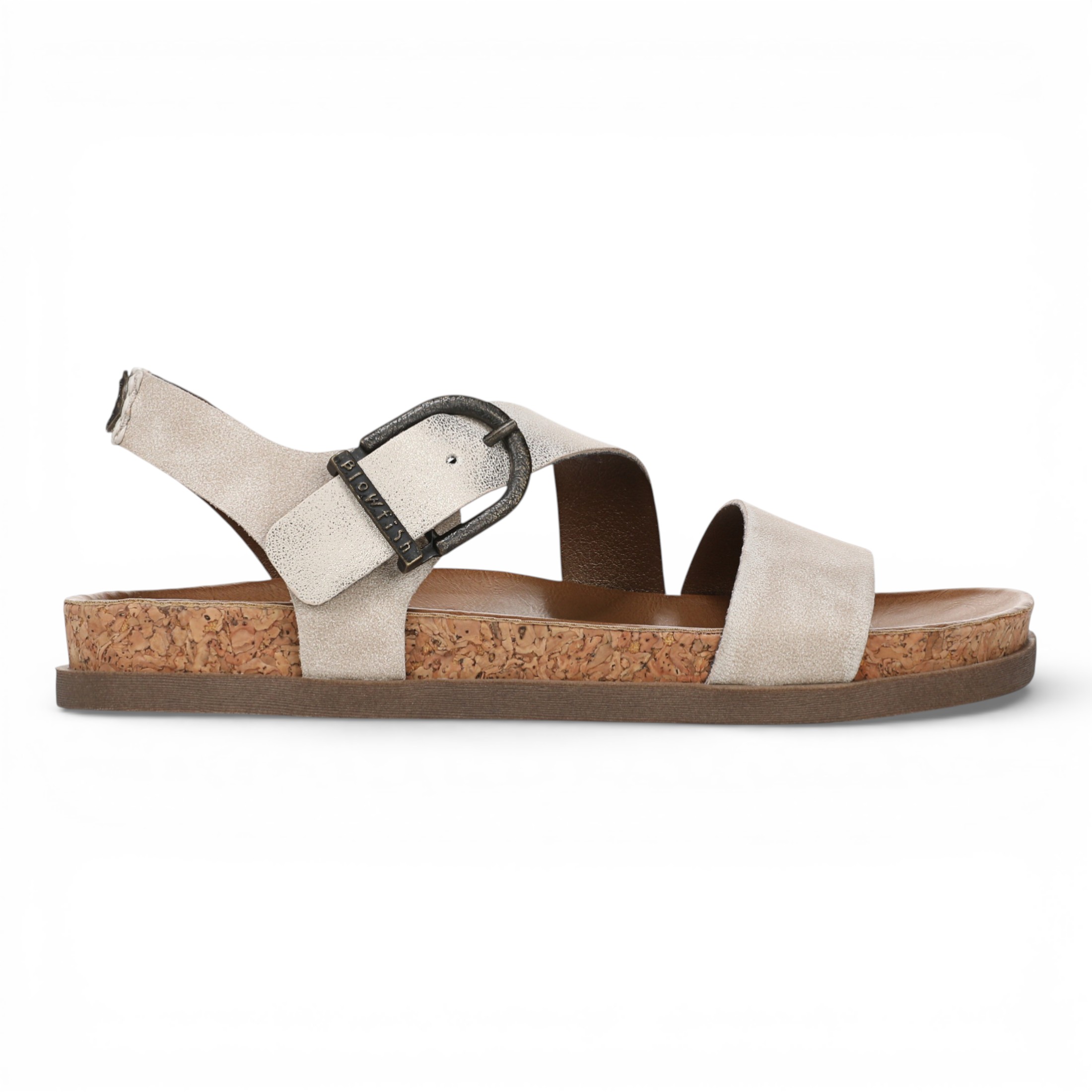 Blowfish Malibu Damen-Cloud-Silber-Fußbett-Streifensandalen – Lance