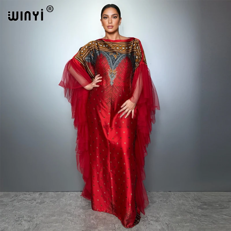 Robes pour femmes musulmanes WINYI, vêtements bohèmes pour femmes, kaftan, robe de fête, vêtements féminins du Moyen-Orient, abaya ample pour les vacances, caftan de luxe de Dubaï