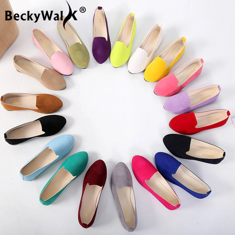 2025 printemps dames chaussures femmes chaussures plates femme sans lacet couleur bonbon daim travail mocassins automne décontracté chaussures pour femmes WSH2216