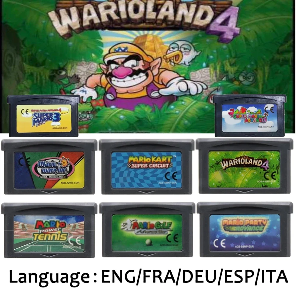 Mali EUR Version GBA Game Cartridge 32 Bit Video Game Console Card Series Super Wario Land4