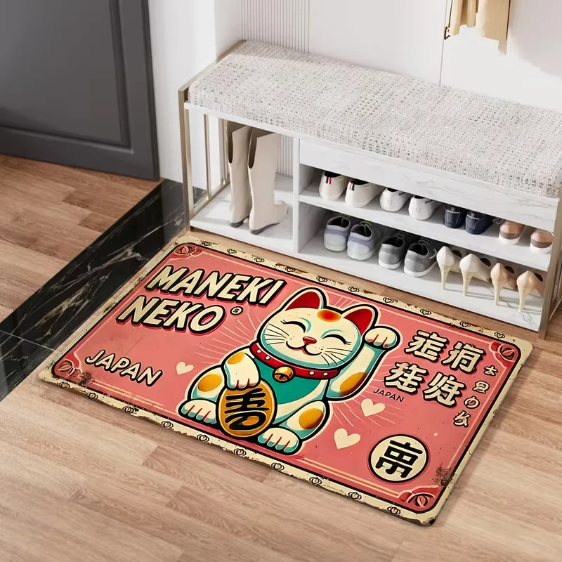 Lucky Cat Wealth Rolling Door Decoration Carpet Floor Mat Living Room Bedroom Home Carpet Living Room Bedroom Home Decoration