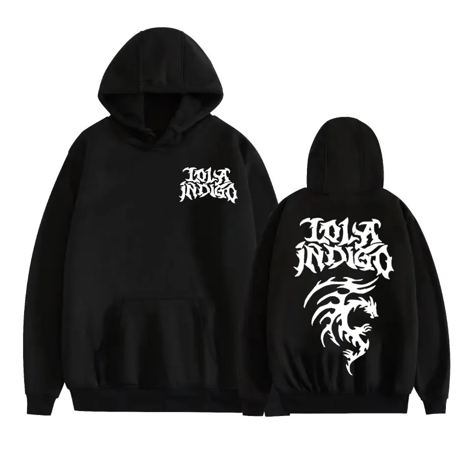 Pop Singer Lola Indigos bedruckter Kapuzenpullover, modischer ästhetischer Kapuzenpullover für Herren, lässige Hip-Hop-Sportbekleidung, Pullover-Hoodie