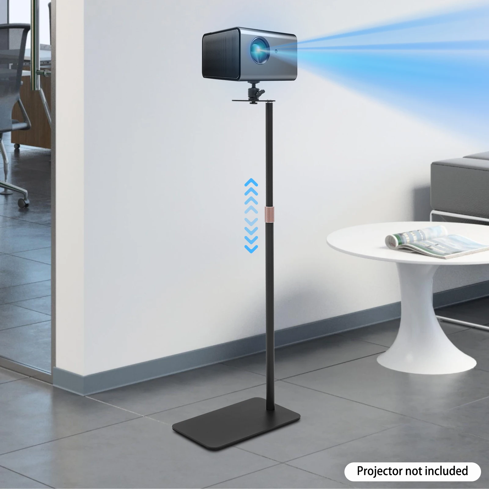 60-120cm Ausziehbare Projektorhalterung 60 ° Schwenkbarer Projektorständer, wandmontiert, für die meisten Projektoren mit 1/4-Zoll-Befestigungsbolzen Image