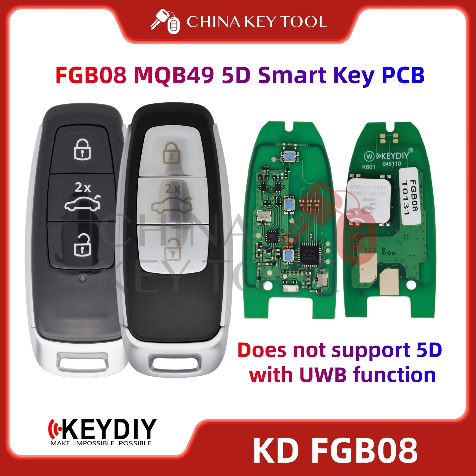 KEYDIY KD FGB08 MQB49 5D Smart Key PCB für VW Audi ZB FGB Programmierbares Fernbedienungs-Schlüsselboard mit Schlüsselgehäuse Image