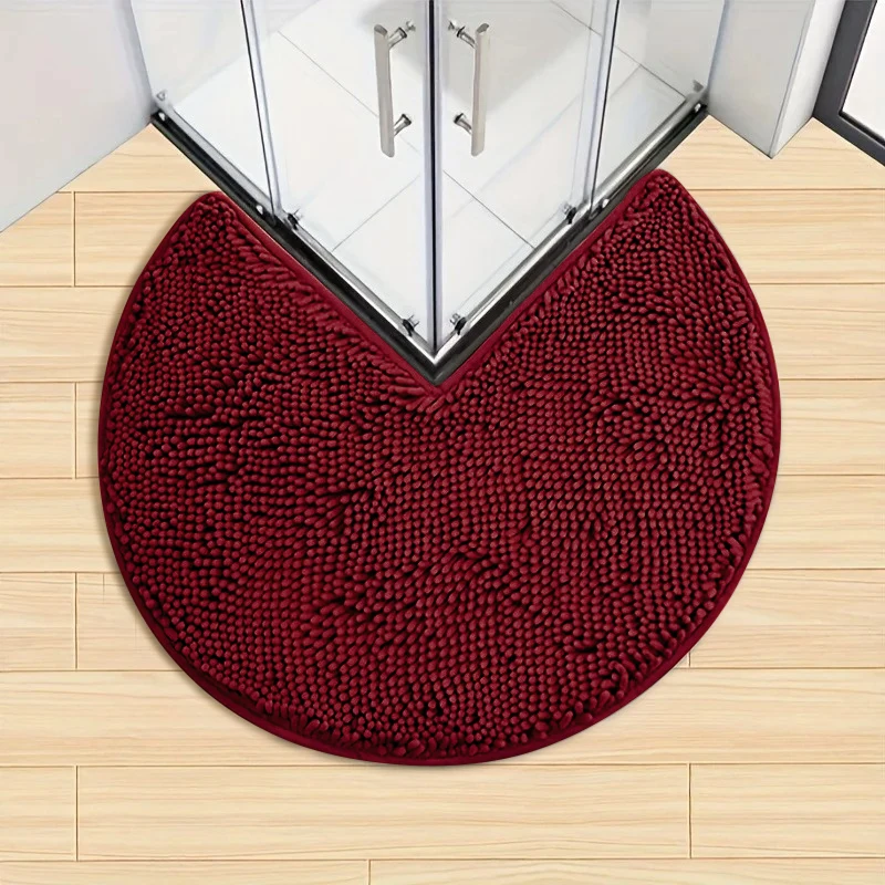 Neue Flanell-Badematte mit runden Ecken, rutschfest, weich, dick, Bodenmatte für Badezimmer, saugfähige, rutschfeste Fußmatte, Heimdekoration Image