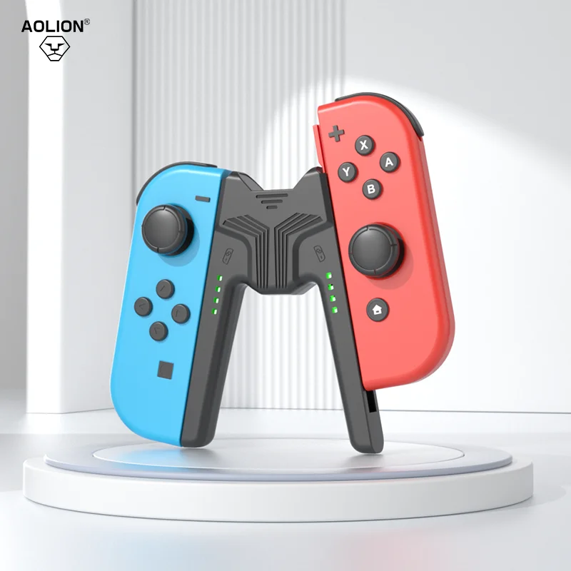 Aolion Tragbare Lade Grip Halterung Für Nintendo Schalter/OLED Für Joy-con Controller Lade Dock Für Schalter Spiel zubehör Image