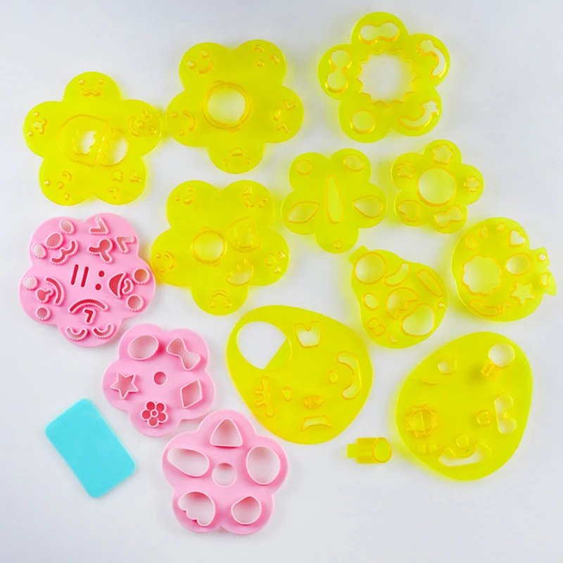 2/3/4Pcs Cartoon Gesichts Ausdruck Mold Set Nette Reis Ball Cartoon Paket Muster Gedämpftes Brot Keks backform Image