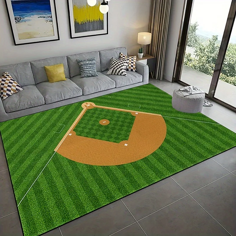 Moderne Baseball Feld Muster Bereich Teppich bequeme grüne Teppich Wohnzimmer Küche Schlafzimmer und Waschküche Wohnkultur und Zimmer Image