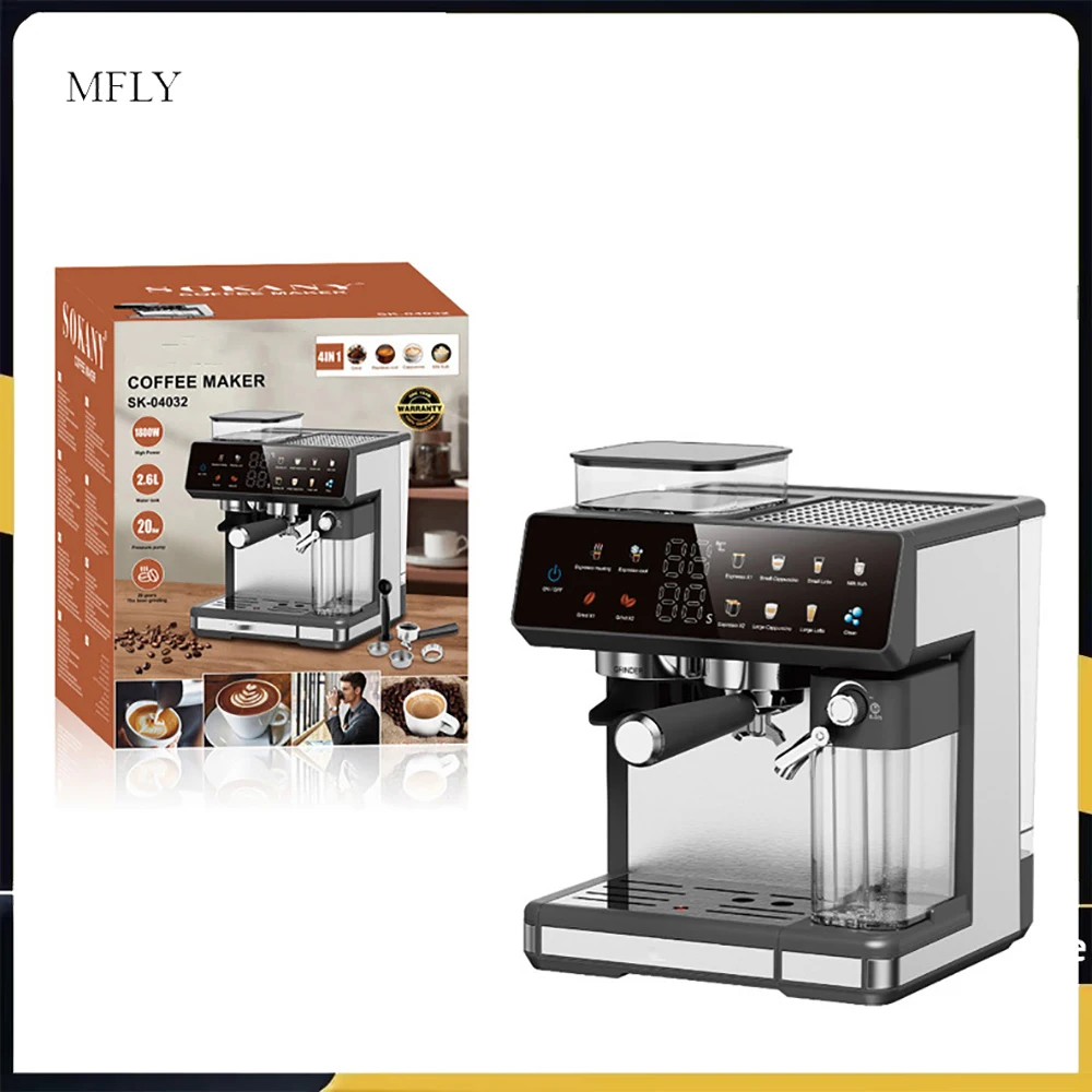 Smart Digital Panel, verbesserte Bohnen-zu-Tasse-Kaffeemaschine mit integrierter Mühle, Dual-Boiler-System, Kaltbrühmodus Image