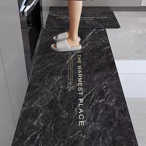 Küchenmatte aus Kieselgur, rutschfest, wasserdicht, öl- und schmutzabweisend, leicht zu reinigen, saugfähig, für Zuhause Image