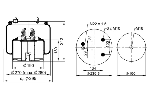 CONTITECH AIR SPRING Federbalg, Luftfederung Premium Range 887 N P03 Universal Image