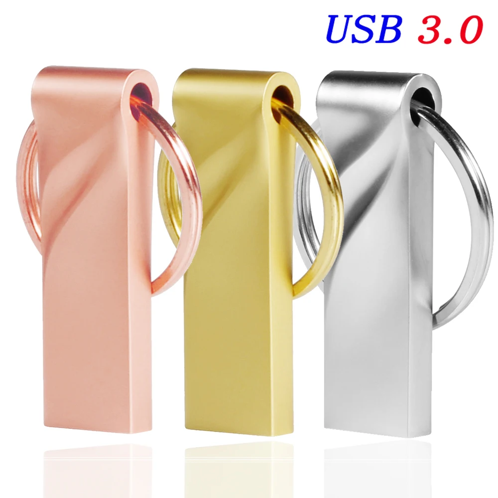 Clé USB 3.0 Mini en métal, clé USB 3.0, clé USB dorée rose, clé USB, appareil de stockage, clé USB, 128 Go, 64 Go, 32 Go