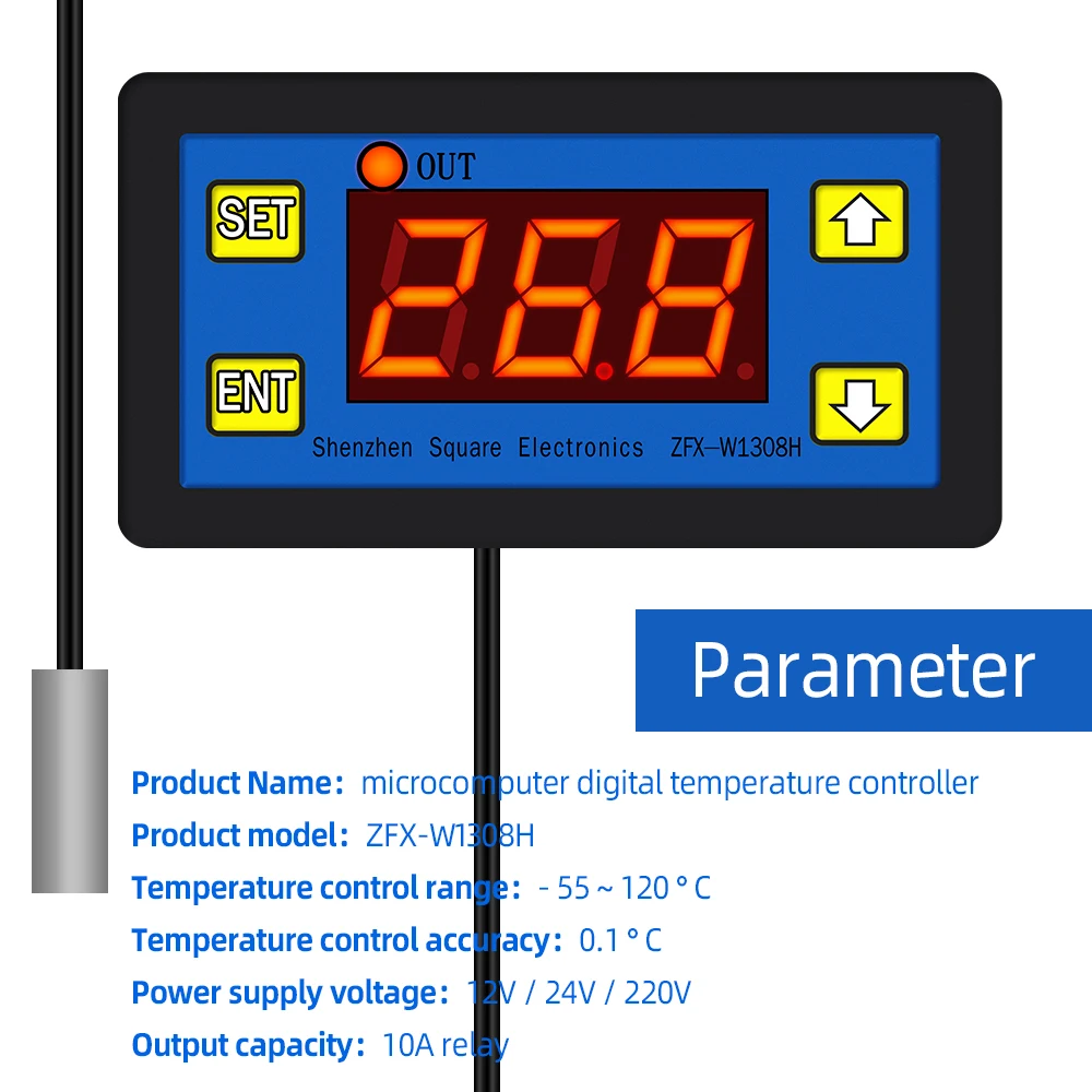 ZFX-W1308H Mikrocomputer-Temperaturregler, digitaler Thermostat -55 ~ 120 ℃ Intelligenter Zeitregler, elektronische Temperaturregelung Image