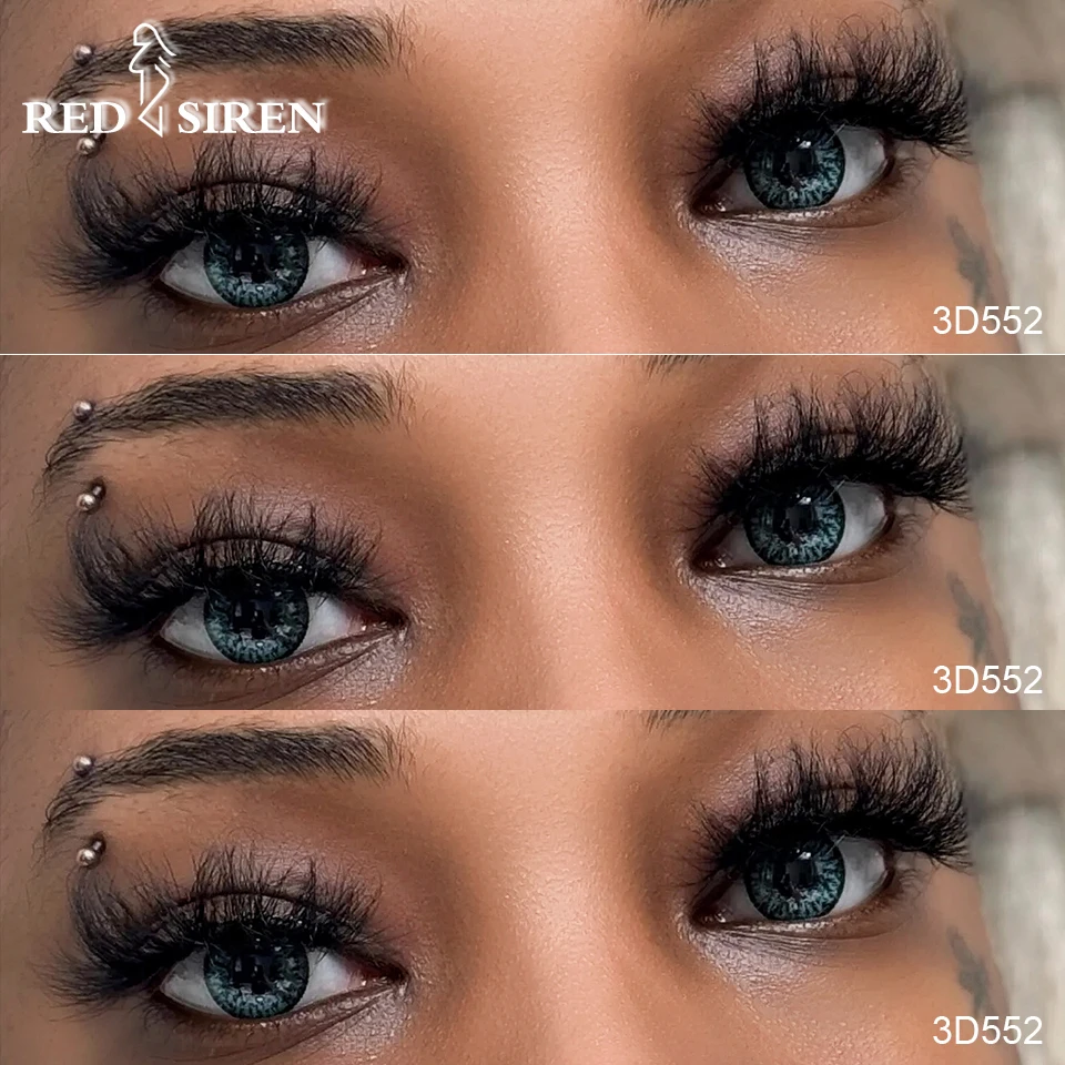 RED SIREN Streifenwimpern Nerz Flauschige natürliche falsche Wimpern 16mm 18mm Tierversuchsfrei Wiederverwendbare Wispy Nerzwimpern Luxus-Make-up Image