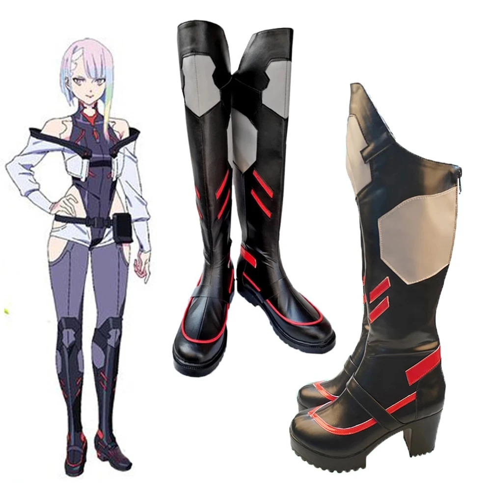 Anime Cyberpunk Edgerunners Lucy Cosplay Schuhe Anime Cyberpunk Cosplay Lucyna Cosplay Stiefel Unisex Rollenspiel Schuhe jeder Größe