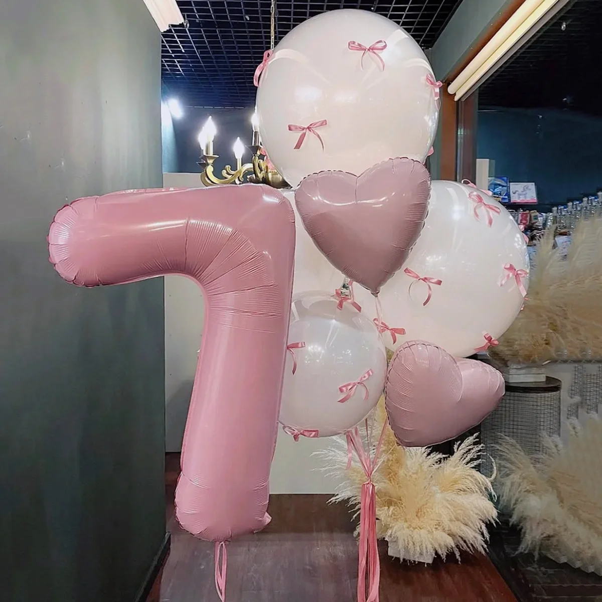 40-Zoll-Rosa-Digital-Love-Bobo-Ballon-Set (0–9), DIY-Bandschleife für Geburtstag, Party, Jubiläumsdekoration, Foto-Requisiten Image