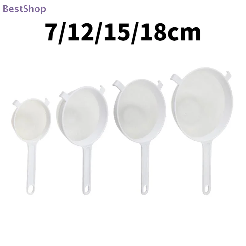  7/12/15/18cm Handgehaltenes Plastik-Mehlsieb | Mehrzweck-Küchensieb zum Backen & Kochen Image