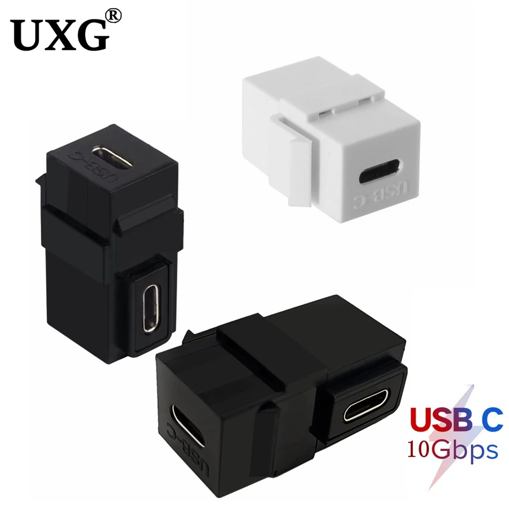 USB 3,1 Typ C Keystone Buchse zu Buchse Kupplung Einsatz Buchse Adapter Anschluss Verlängerung stecker für Wand platte Steckdose Image