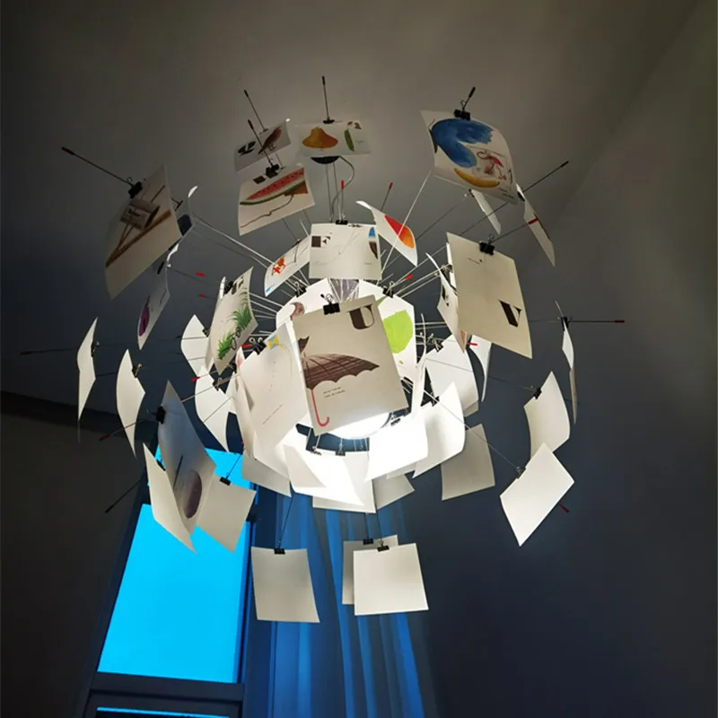 Italienische kronleuchter schlechte handschrift DIY Zettel z licht papier lampe chrom beleuchtung Für Wohnzimmer Hause luxus metall kunst design