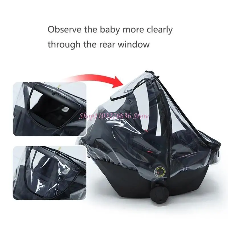 R6FD Baby Auto für Sitzregenabdeckung Lebensmittelqualität Eva Kinderwagen Wetterschutz klarer Regenco Image