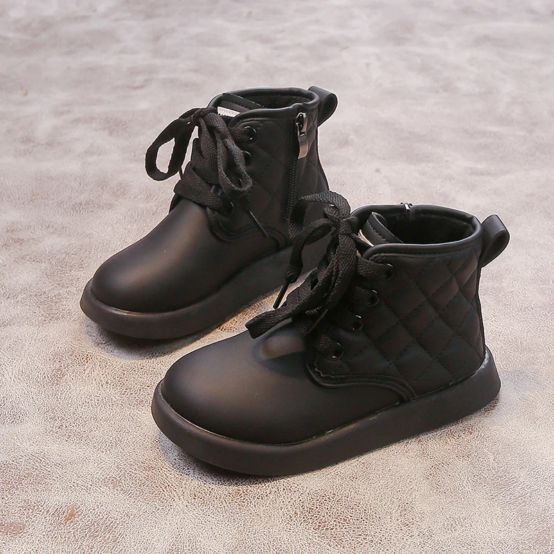 Mädchen Winter Stiefel Dicken Boden Kausalen Warme Plüsch kinder Schuhe Einfarbig Kinder Baumwolle Stiefel 2025, Neue Mode stiefeletten Image
