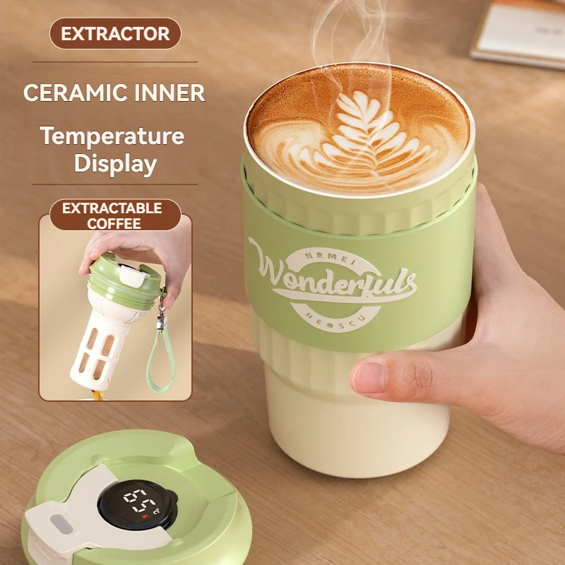 Kaffeetasse Edelstahl Extraktor Home Office Thermal Wasserflasche Milch Thermoskanne Eisblock Isolierung Image