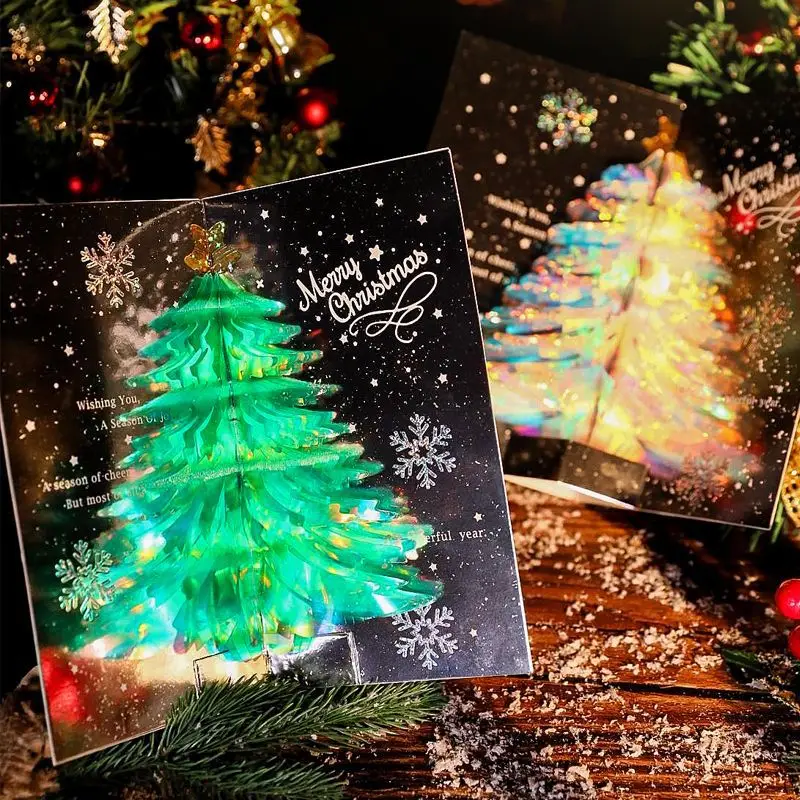 3D-Weihnachtsgrußkarte, Weihnachtsbaumkarte, kreative Weihnachtsgeschenke für Studenten, Weihnachtsveranstaltung, Geschenk, festliches Partyzubehör