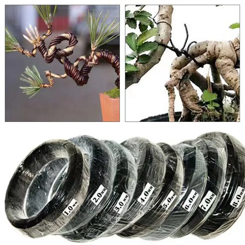 5 m Bonsai Linie Pflanzens tütze eloxiertes Aluminium Bonsai Trainings linie Pflanzen form Garten zubehör 2 Abmessungen 3.5/4mm Image