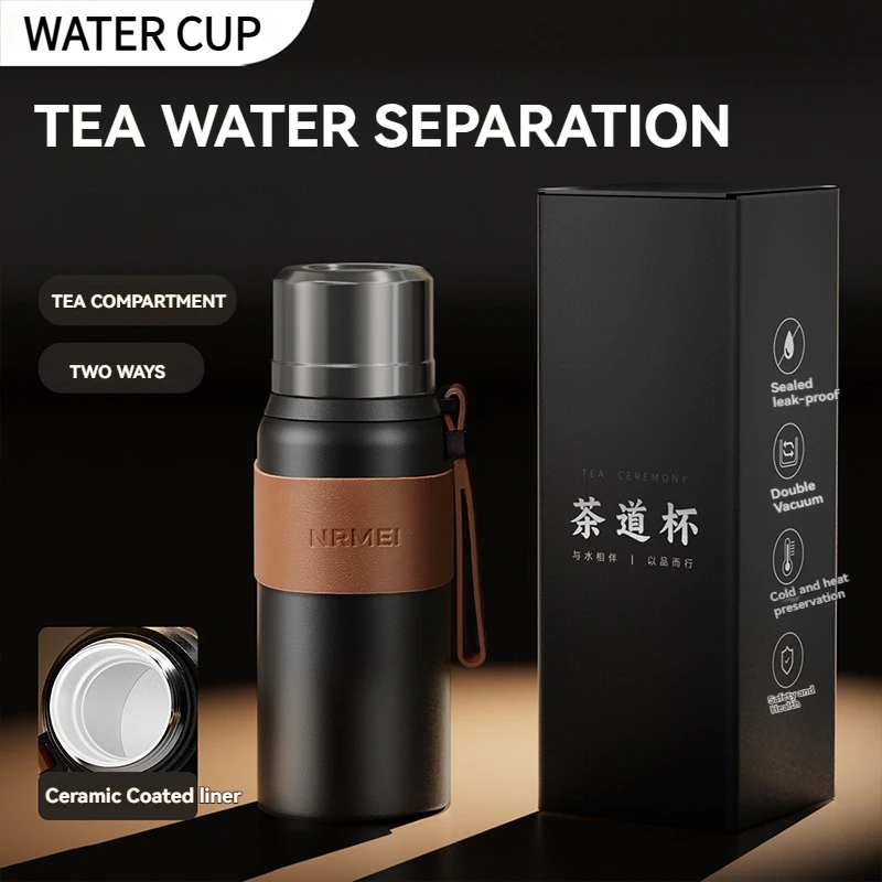 600 ml Wasserflasche Edelstahl Vakuum Geschenktasse Büro Kaffee Thermobecher Leckprävention Isolierflasche Image